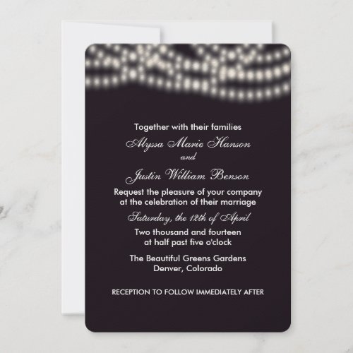 String Lights Wedding Invitation
