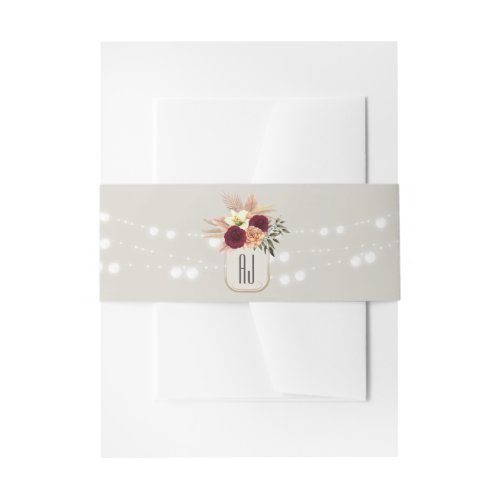 String Lights Wedding  Invitation Belly Band