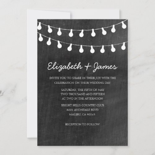 String Lights Wedding Invitations