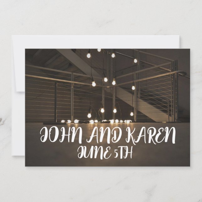 STRING LIGHTS WEDDING INVITATIONS CUSTOM (Front)