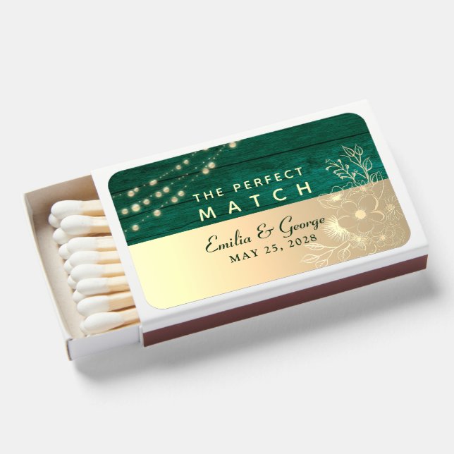 String Lights Wedding Matchbox Favors Matchboxes (Front Open)
