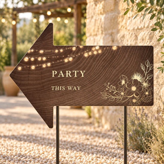 String Lights Wedding Party This Way Arrow Sign (Creator Uploaded)