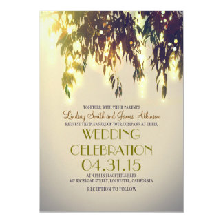 Willow Tree Wedding Invitations Announcements Zazzle String Lights Willow Tree Wedding Invitations