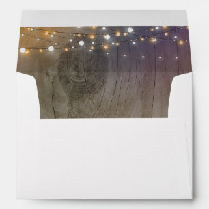 String Lights Wood Rustic Wedding Envelope