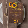 String lights wood sunflowers save date wedding save the date