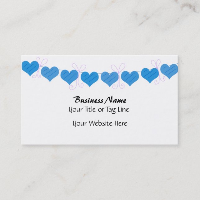 String of Blue Hearts Business Card (Front)