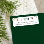 String of Christmas Light Bulbs Return Address Label<br><div class="desc">Add a festive touch to your envelopes this season with our cute holiday return address labels. The custom return address labels feature a string of Christmas lights at the top in gold, orange, blush pink, green, and red. Personalize the Christmas labels by adding your name and address. Designed to coordinate...</div>