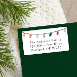 String of Christmas Light Bulbs Return Address Label<br><div class="desc">Add a festive touch to your envelopes this season with our cute holiday return address labels. The custom return address labels feature a string of Christmas lights at the top in gold, orange, blush pink, green, and red. Personalize the Christmas labels by adding your name and address. Designed to coordinate...</div>