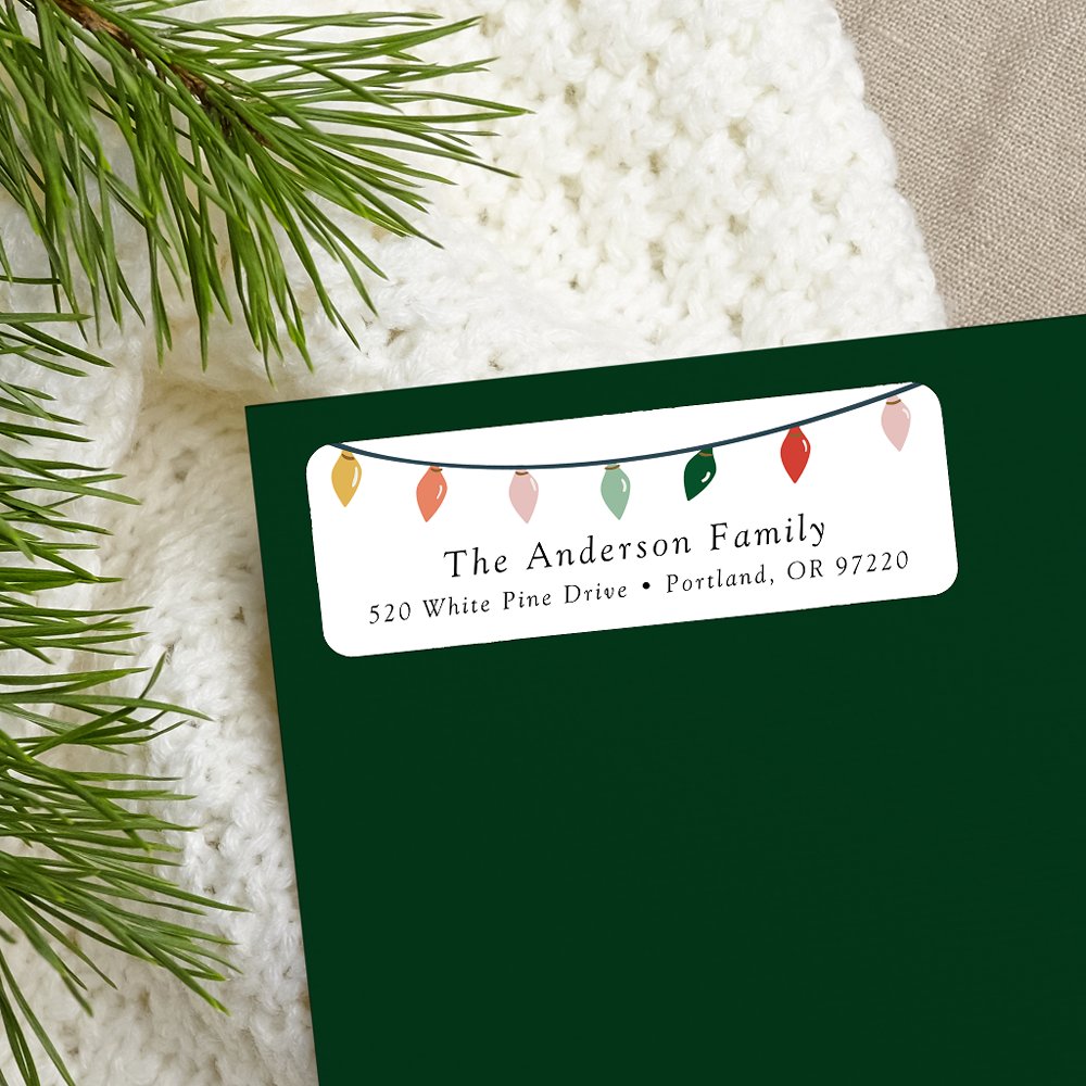Image of a Christmas-themed return address label