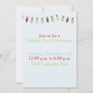String of Christmas Lights Editable Invitation