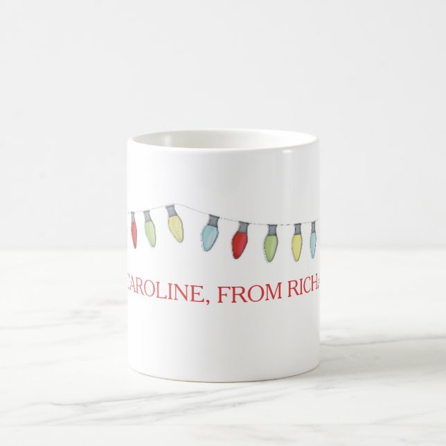 String of Christmas  Lights Editable Mug (Center)