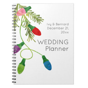 String of Color Christmas Lights Wedding Planner Notebook