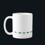 String of Fish Coffee Mug<br><div class="desc">Very simple,  modern design - a line of colorful fish.</div>