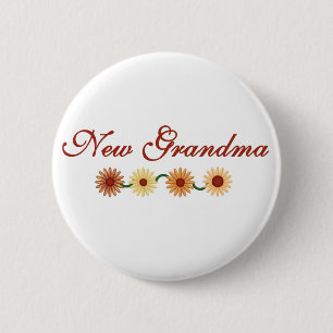 String of Flowers New Grandma Pinback Button