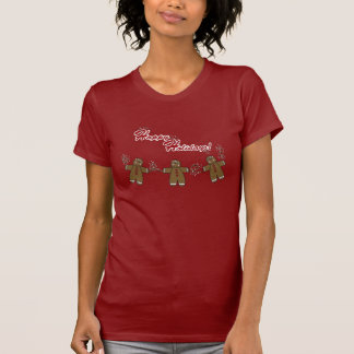 String of Gingerbreadmen with White Berries T-Shirt