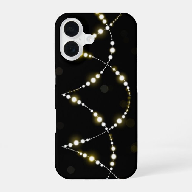 String of Glowing Lights on Black Iphone Case (Back)