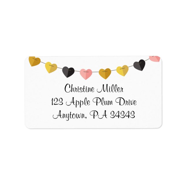 String of Hearts Custom Address Label (Front)
