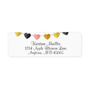 String of Hearts Custom Return Address Label