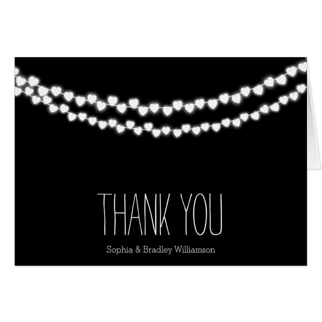 String of Hearts Thank you Cards (Front Horizontal)