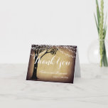 String Of Light Oak Tree Wedding Thank You Cards at Zazzle