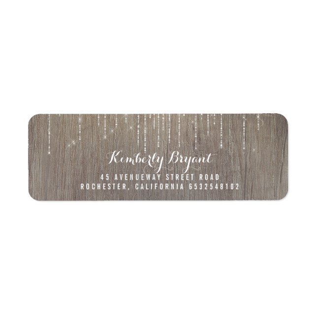 String of Lights and Wood Rustic Label (Front)