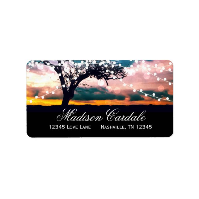 String of Lights at Sunset Return Address Labels (Front)