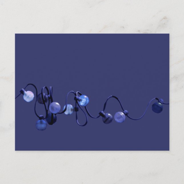 String of Lights Blue Postcard (Front)