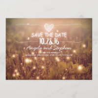 string of lights blush rustic save the date cards