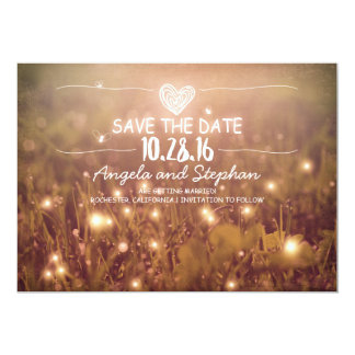 string of lights blush rustic save the date cards