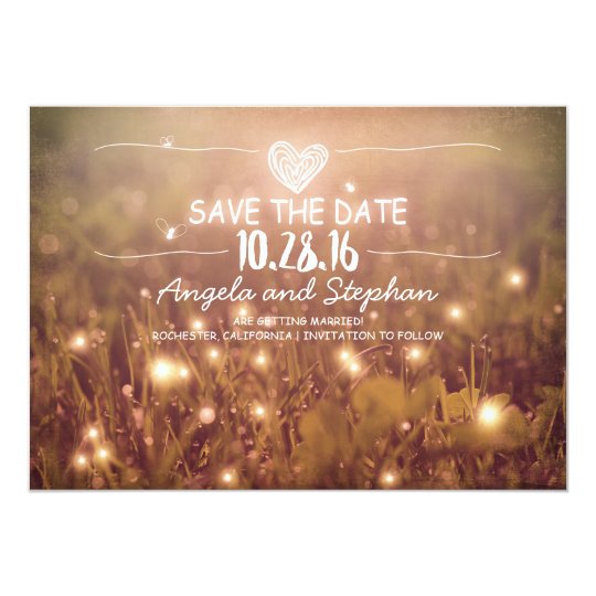 String of lights blush rustic save the date cards  Zazzle.com