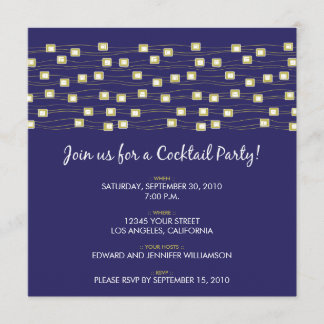 String of Lights Cocktail Party Invitation (navy)