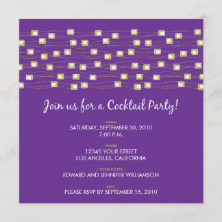 String of Lights Cocktail Party Invite (purple)
