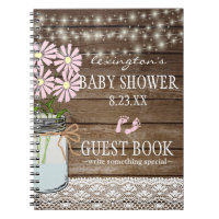 String Of Lights Country Baby Shower Guestbook | Notebook