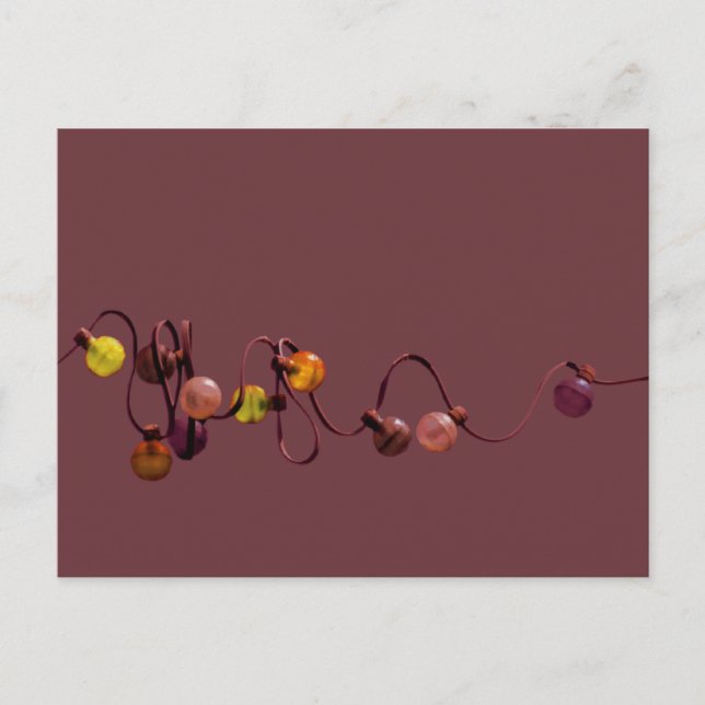 String of Lights Deep Pink Postcard (Front)