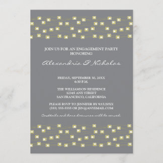 String of Lights Engagement Party Invite (grey)