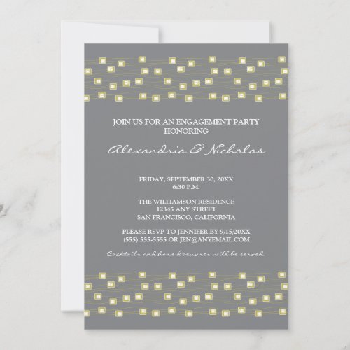 String of Lights Engagement Party Invite (grey)