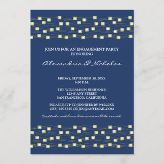 String of Lights Engagement Party Invite (navy)