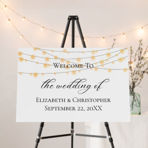 String of Lights Formal Wedding Welcome Sign