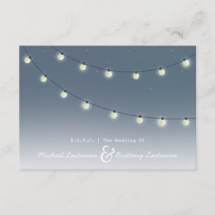 String of Lights Outdoor Evening Wedding R.S.V.P. RSVP Card