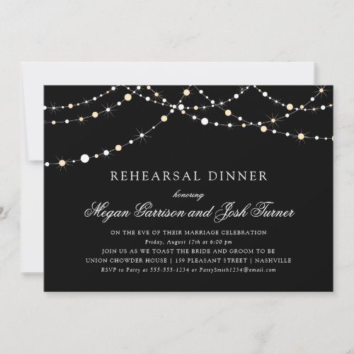 String of Lights Rehearsal Dinner Invitation