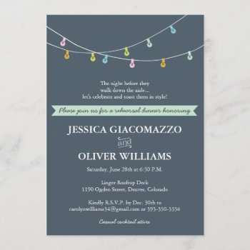 String Of Lights Rehearsal Dinner Invite by PinkHippoPrints at Zazzle