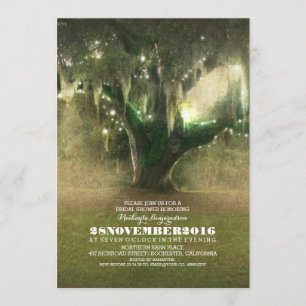 String of Lights Rustic Oak Tree Bridal Shower Invitation