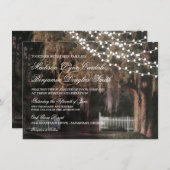 String of Lights Rustic Oak Wedding Invitations (Front/Back)