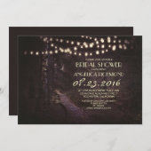 string of lights rustic trees bridal shower invitation (Front/Back)