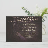 string of lights rustic trees bridal shower invitation (Standing Front)