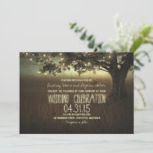 string of lights rustic wedding invitation (Standing Front)