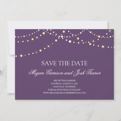 String of Lights Save the Date Personalized Invites