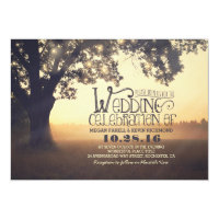 String of Lights Tree Rustic Vintage Wedding Invitation