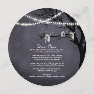 String of Twinkle Lights Rustic Outdoor Night Tree Menu