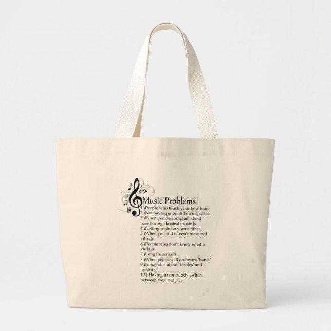 String problems list large tote bag (Front)